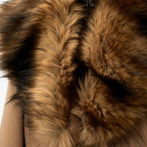NEW ZARA REMOVABLE FAUX FUR COLLAR COAT TAUPE BROWN - REF. 2179/289 - Picture 11 of 12